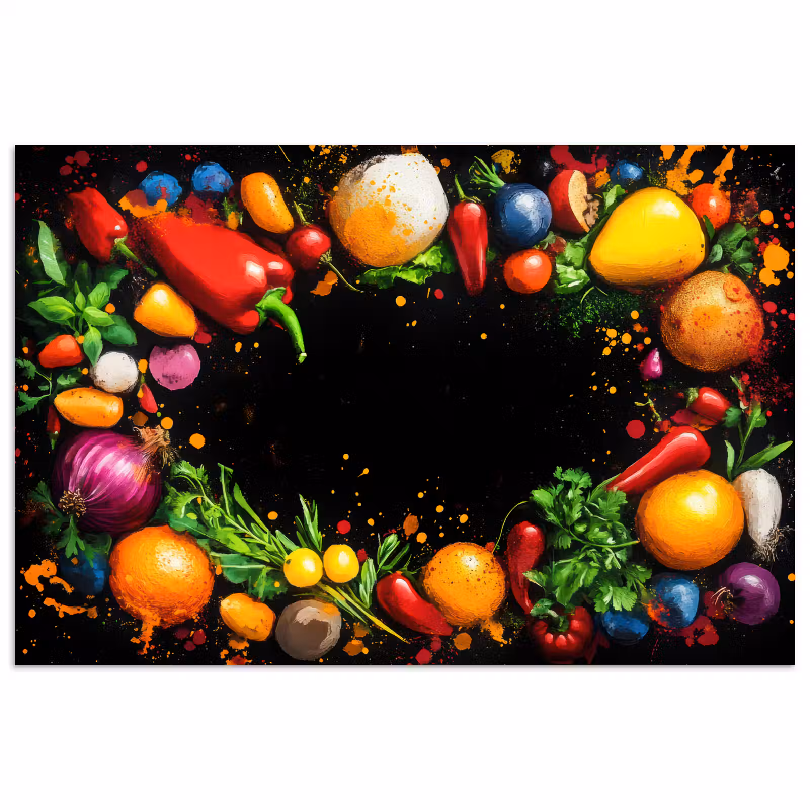 Poster - Groente - Graffiti - Kleurrijk - Koken - Abstract — 1