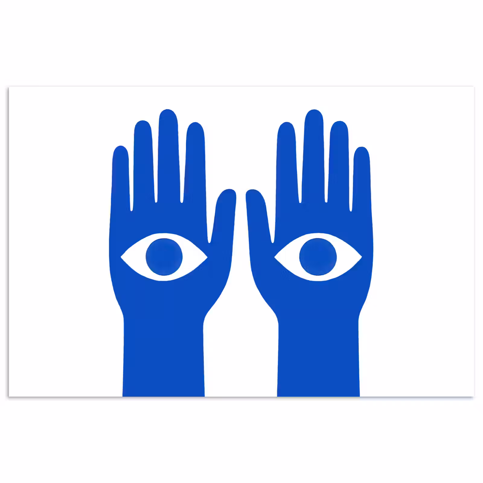 Poster - Handen - Twee - Ogen - Blauw — 1