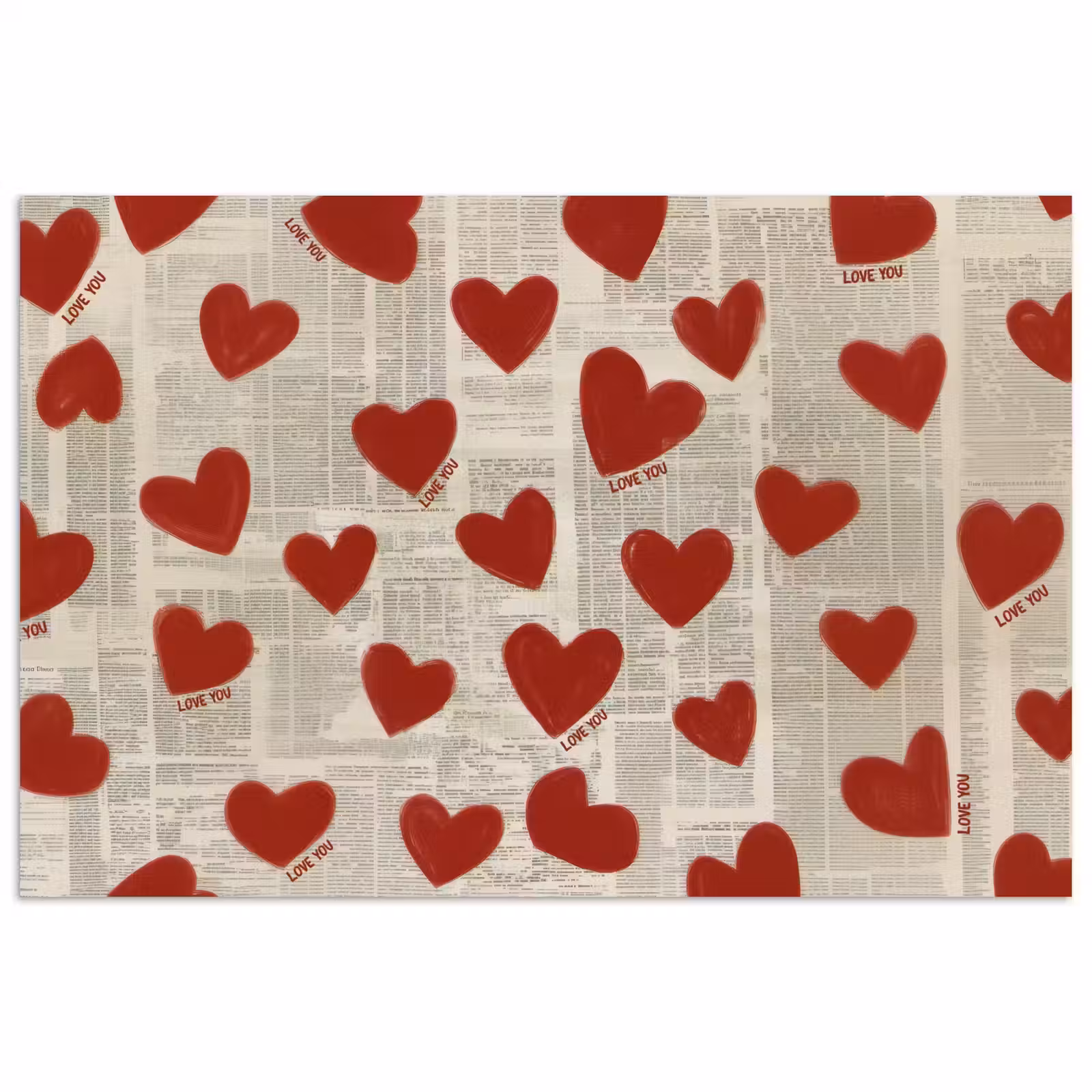 Poster - Hartjes - Krant - Loveyou — 1