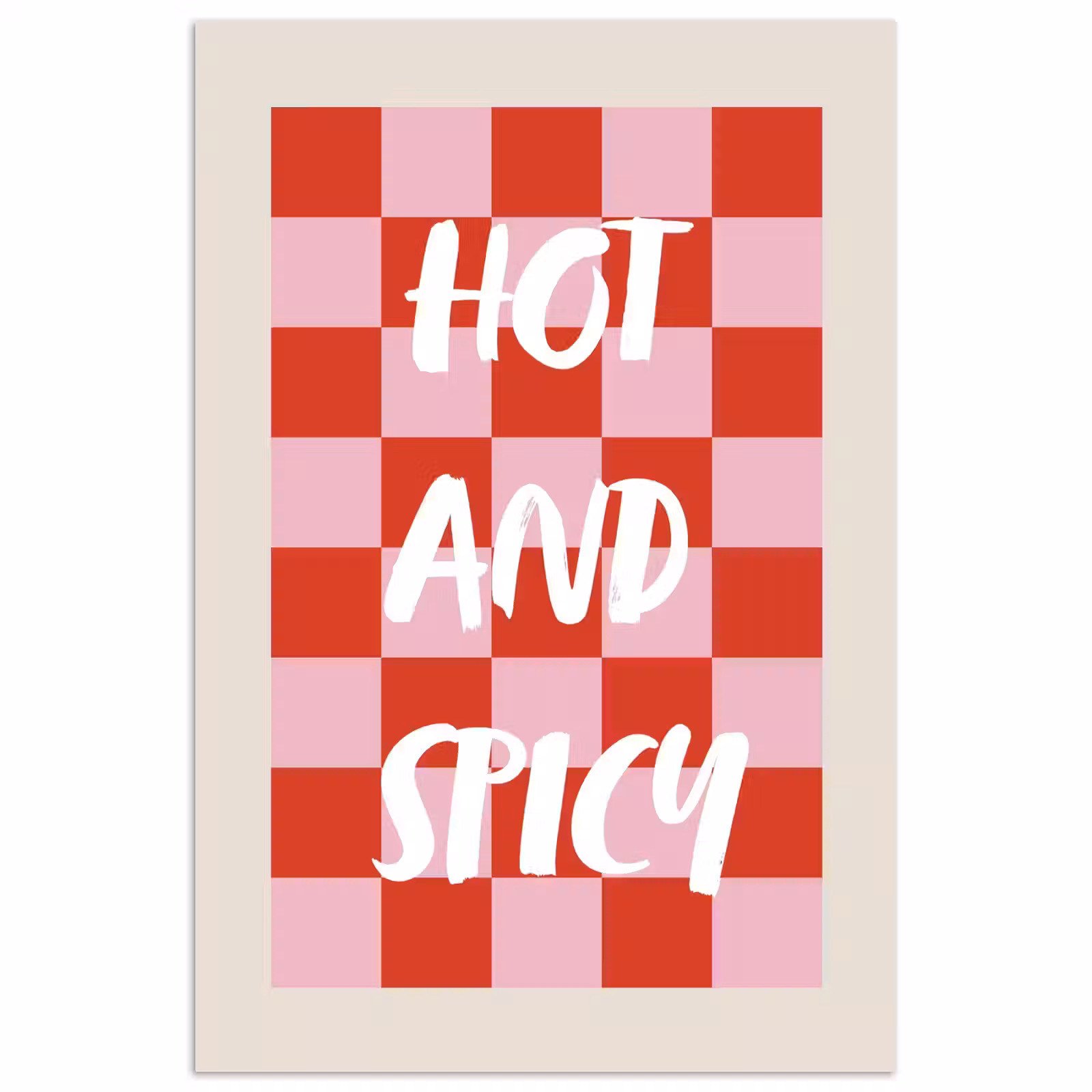 Poster - Hot - Spicy - Geruit - Rood — 1
