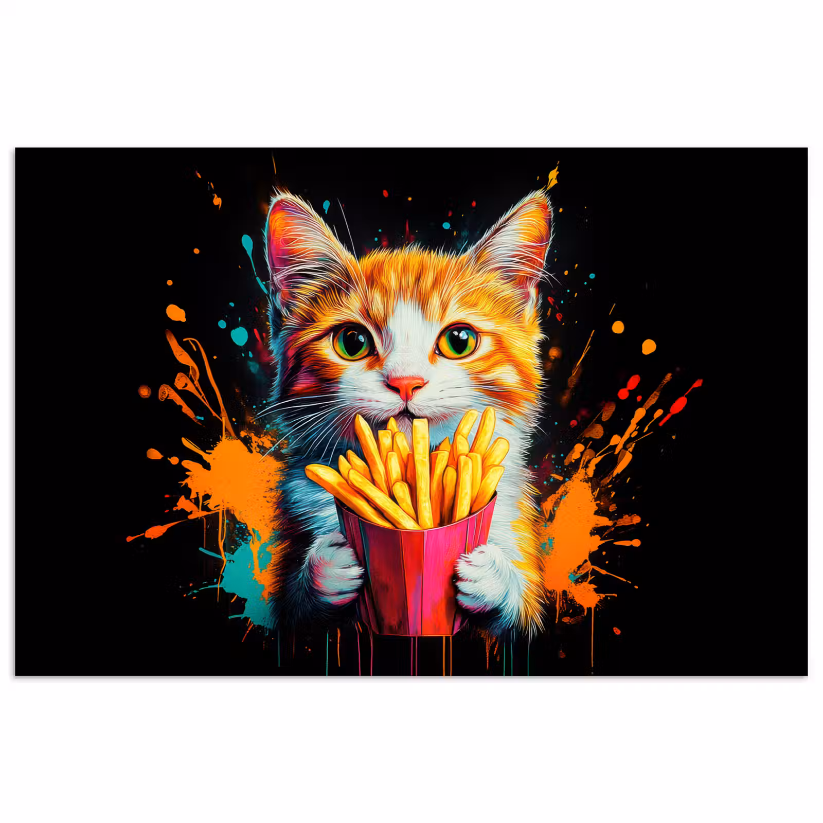 Poster - Kat - Eten - Patat - Graffiti - Abstract — 1