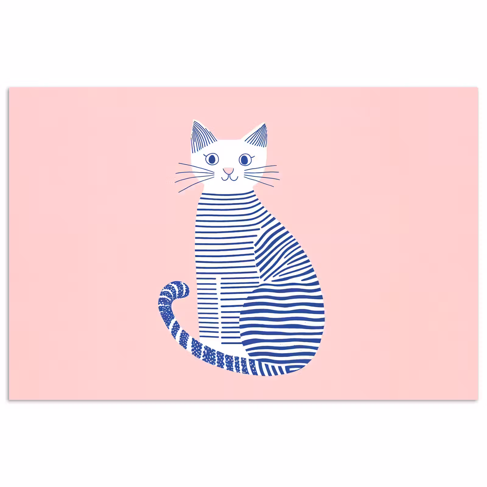 Poster - Kat - Illustratie - Minimalistisch - Roze — 1