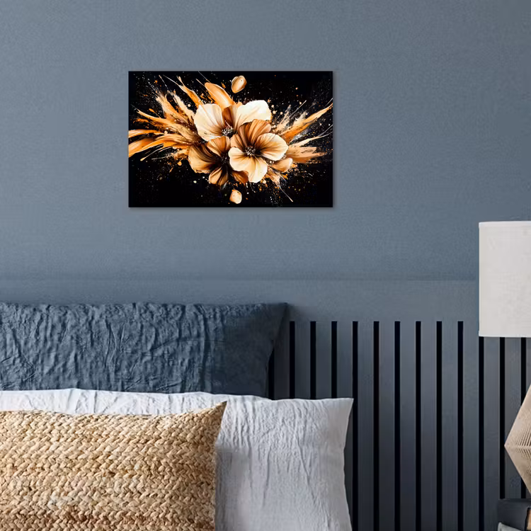 Poster - Bloemen - Goud - Graffiti - Zwart - Abstract — 3