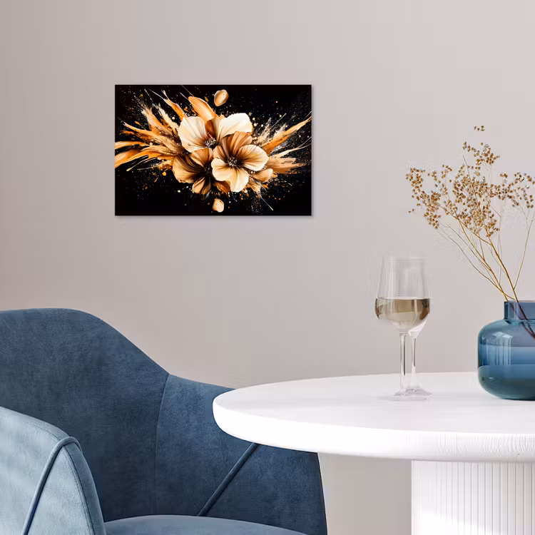Poster - Bloemen - Goud - Graffiti - Zwart - Abstract — 4