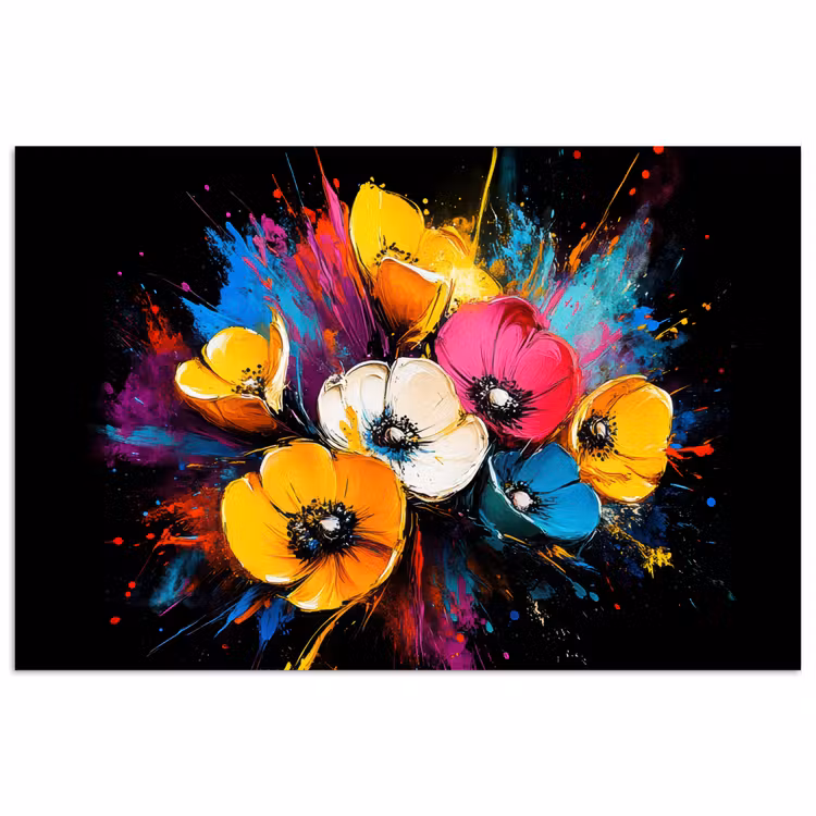 Poster - Bloemen - Kleurrijk - Graffiti - Modern - Boeket — 1