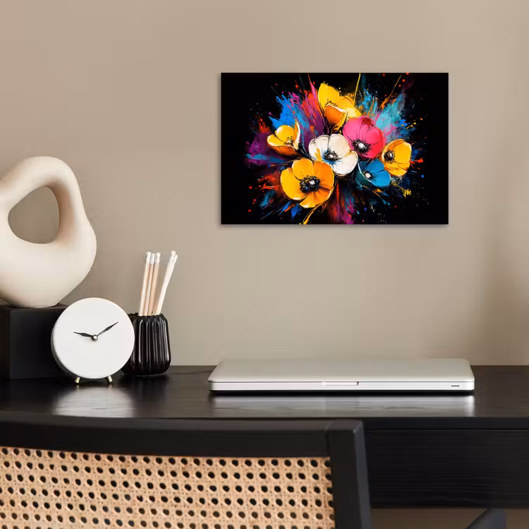 Poster - Bloemen - Kleurrijk - Graffiti - Modern - Boeket — 2