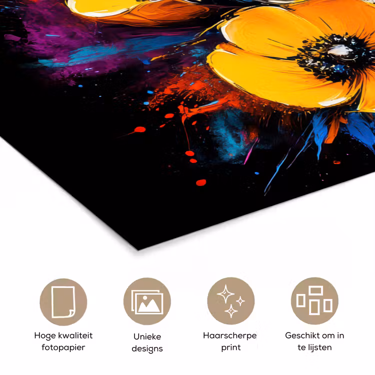Poster - Bloemen - Kleurrijk - Graffiti - Modern - Boeket — 5