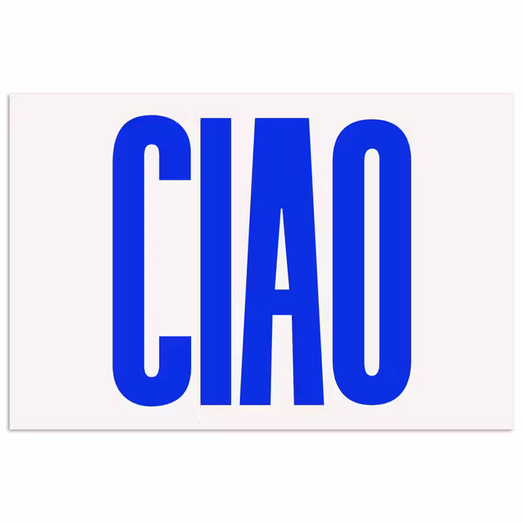 Poster - Ciao - Hoofdletters - Blauw - Minimalistisch — 1