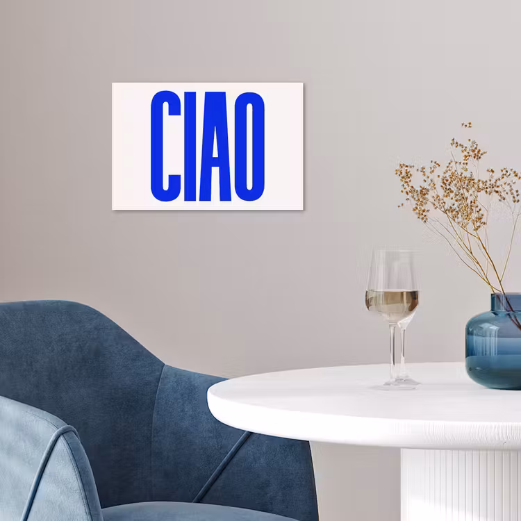 Poster - Ciao - Hoofdletters - Blauw - Minimalistisch — 4