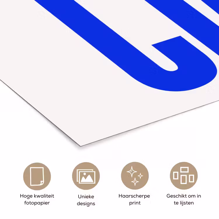Poster - Ciao - Hoofdletters - Blauw - Minimalistisch — 5