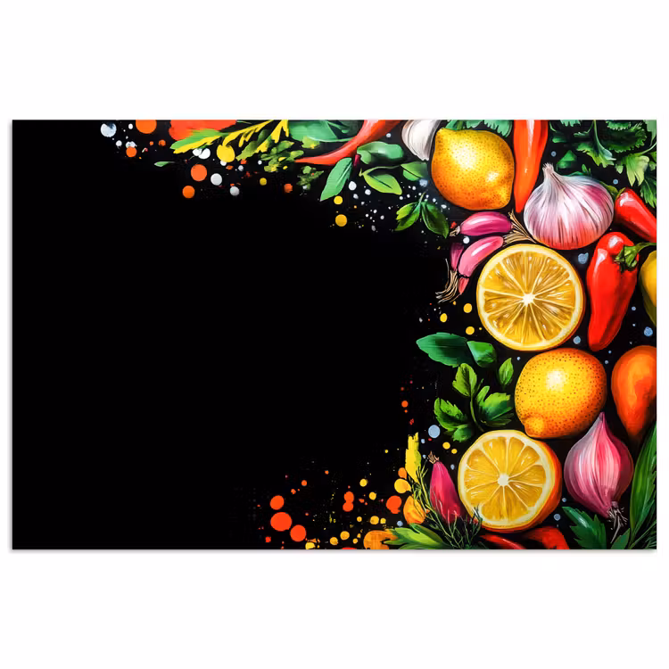 Poster - Citroenen - Peper - Kruiden - Graffiti - Verf - Abstract — 1
