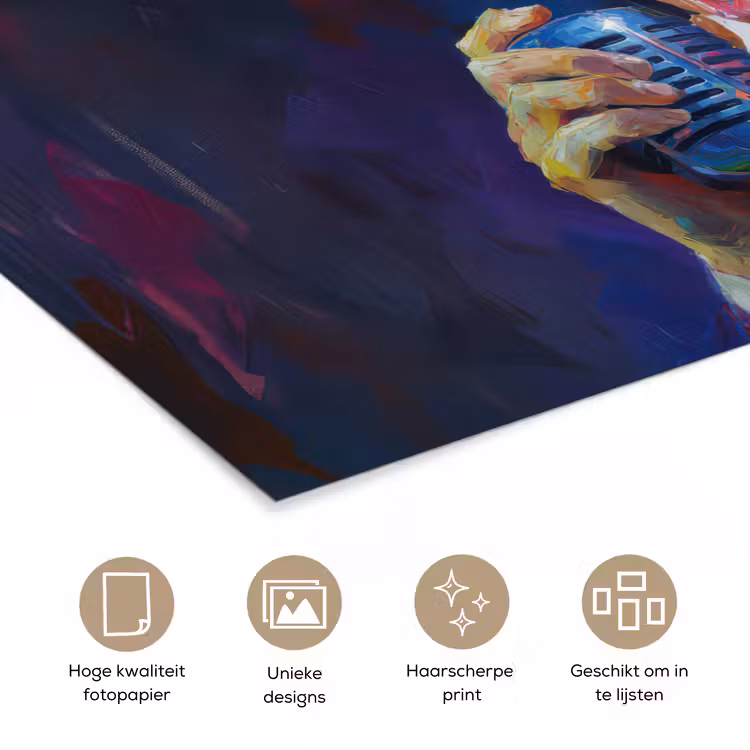 Poster - Expressief - Microfoon - Paars — 5