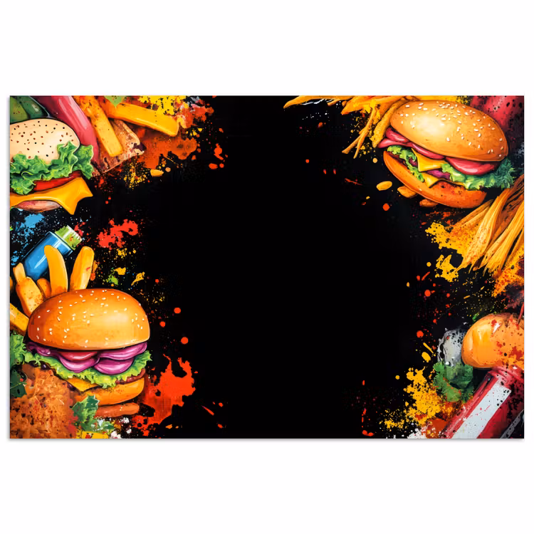 Poster - Fastfood - Graffiti - Hamburger - Eten - Modern — 1
