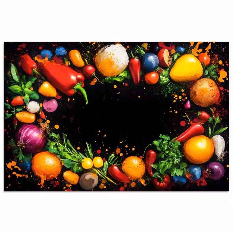 Poster - Groente - Graffiti - Kleurrijk - Koken - Abstract — 1