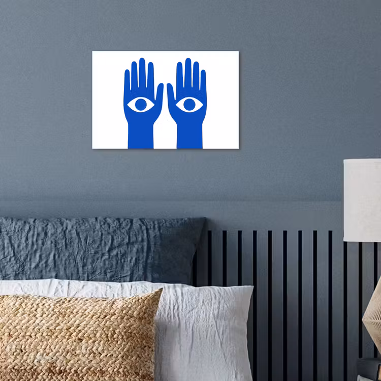 Poster - Handen - Twee - Ogen - Blauw — 3