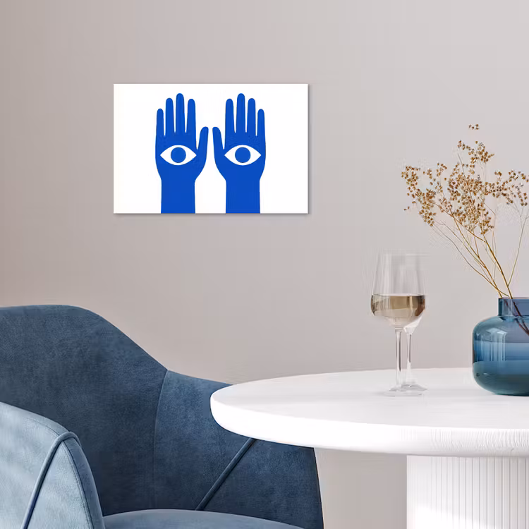Poster - Handen - Twee - Ogen - Blauw — 4