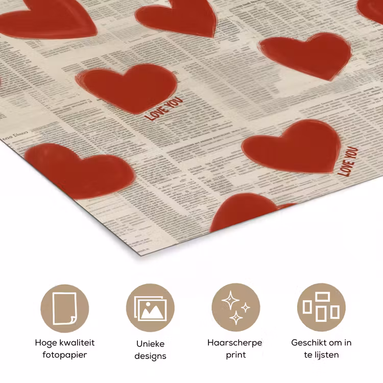 Poster - Hartjes - Krant - Loveyou — 5
