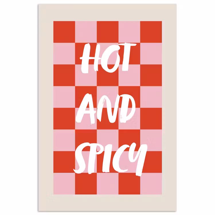 Poster - Hot - Spicy - Geruit - Rood — 1
