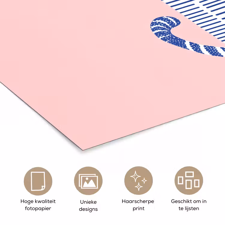 Poster - Kat - Illustratie - Minimalistisch - Roze — 5