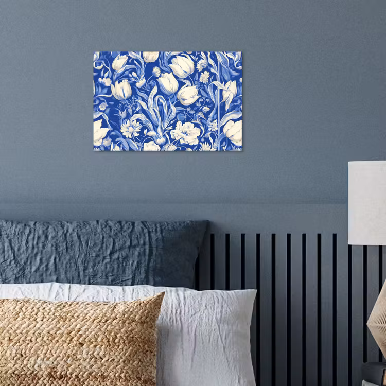 Poster - Bloemen - Delfts Blauw - Patroon - Tulp — 3