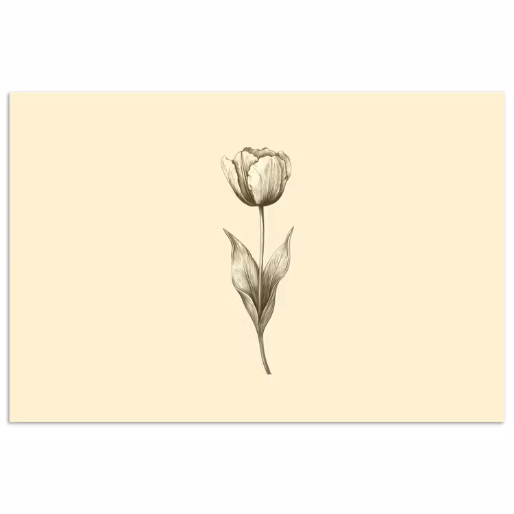 Poster - Illustratie - Tulp - Zwart — 1
