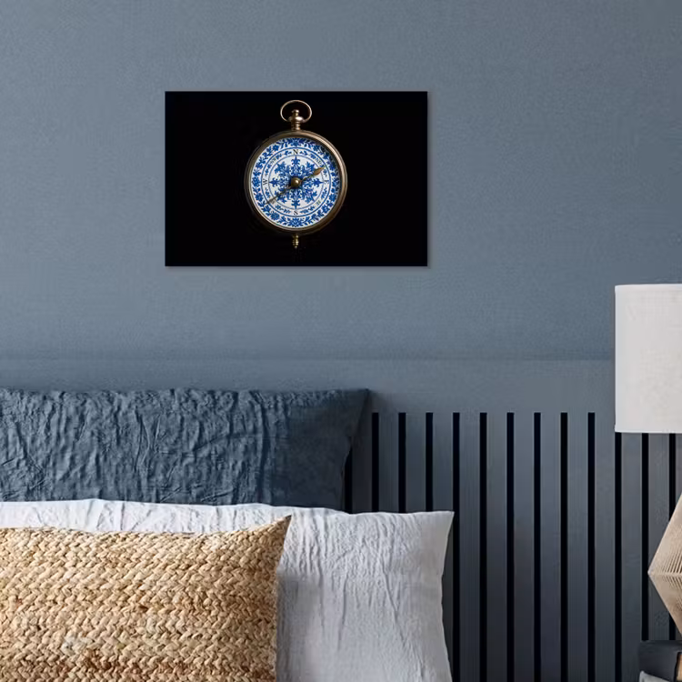 Poster - Kompas - Delfts blauw - Zwart — 3