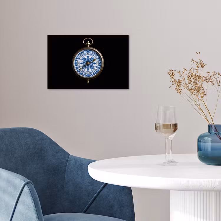 Poster - Kompas - Delfts blauw - Zwart — 4