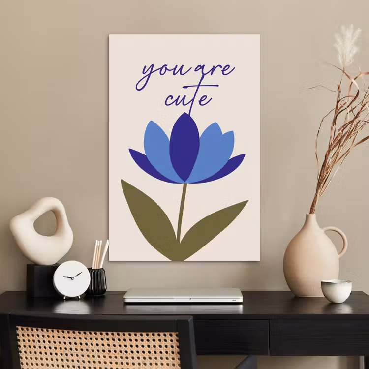 Poster - Korenbloem - Valentijn - Bloem - Blauw — 2