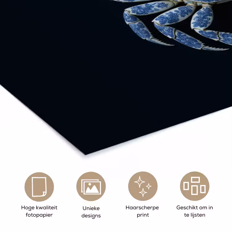 Poster - Krab - Delfts blauw - Dieren — 5