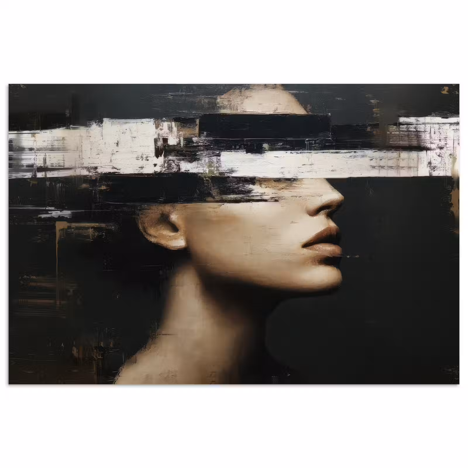 Poster - Gezicht - Vrouw - Zwart - Abstract — 1