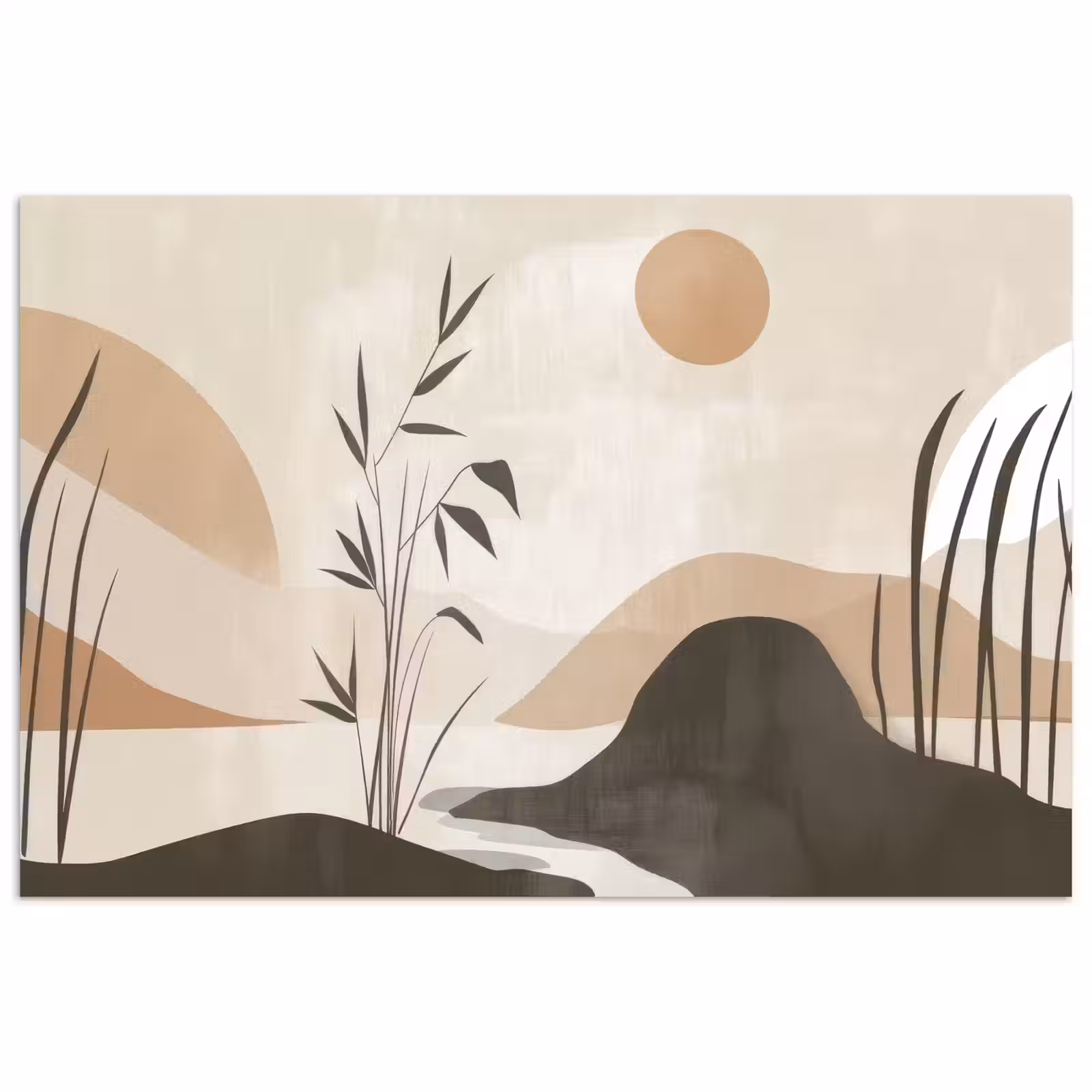 Poster - Japandi - Landschap - Beige — 1