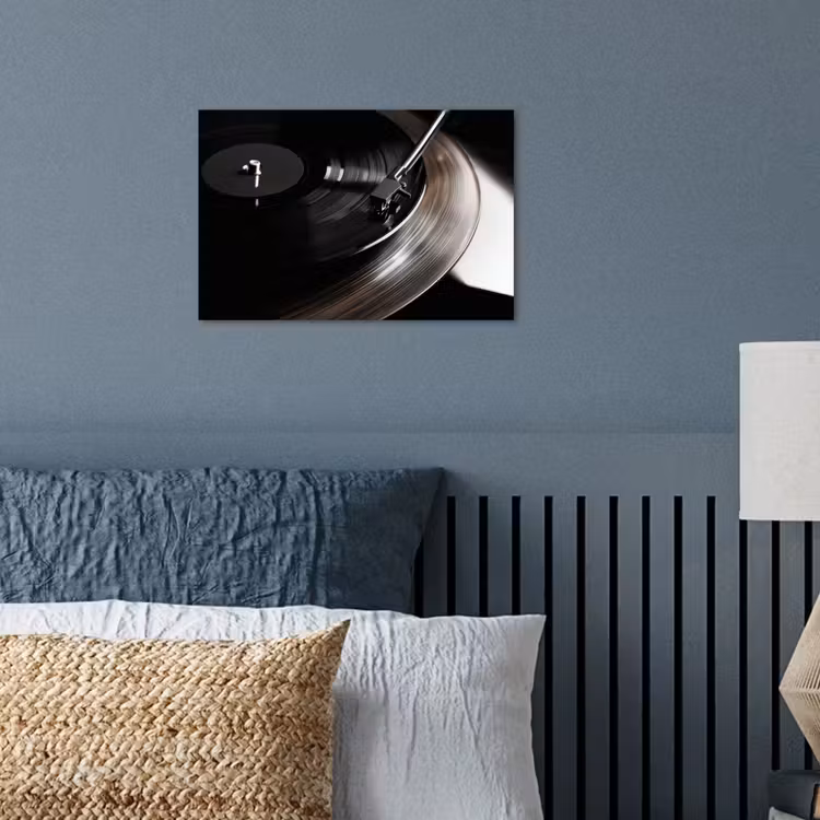 Poster - Close-up - Vinylplaat - Platenspeler - Zwart — 3