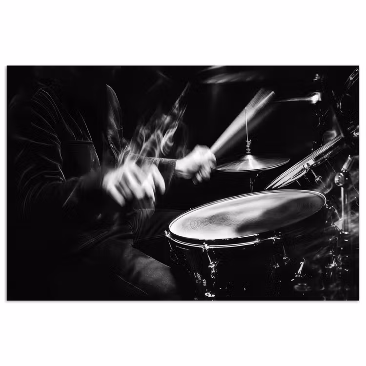Poster - Drummer - Zwart - Drumstel — 1