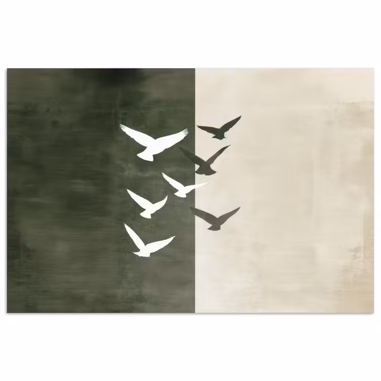 Poster - Japandi - Vogel - Groen — 1