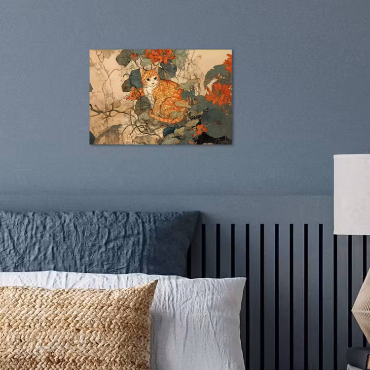 Poster - Kat - Sierlijk - Bloemen — 3