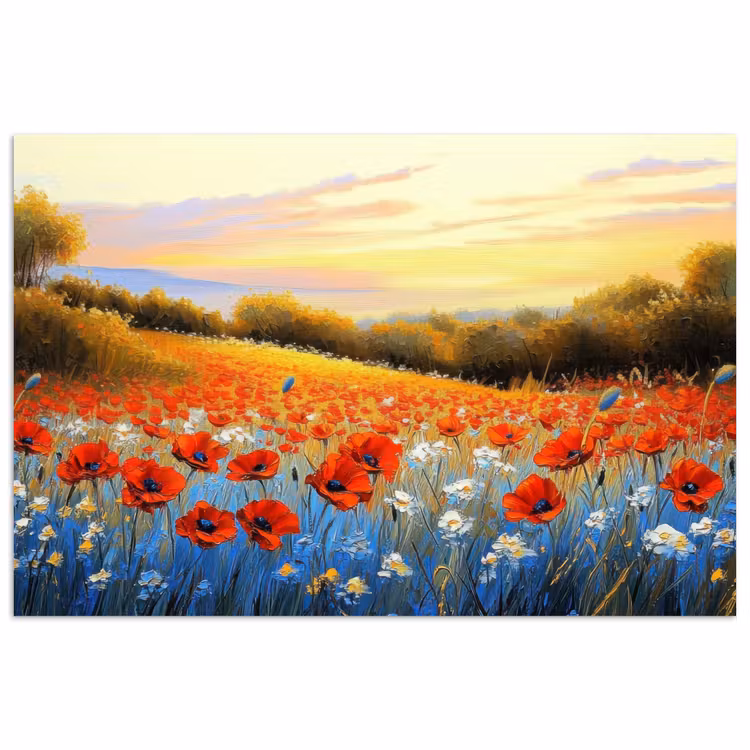 Poster - Klaproos - Bloemenveld - Kleurrijk — 1