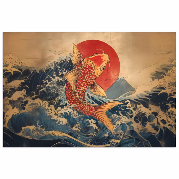 Poster - Koi - Zee - Golven - Zon — 1