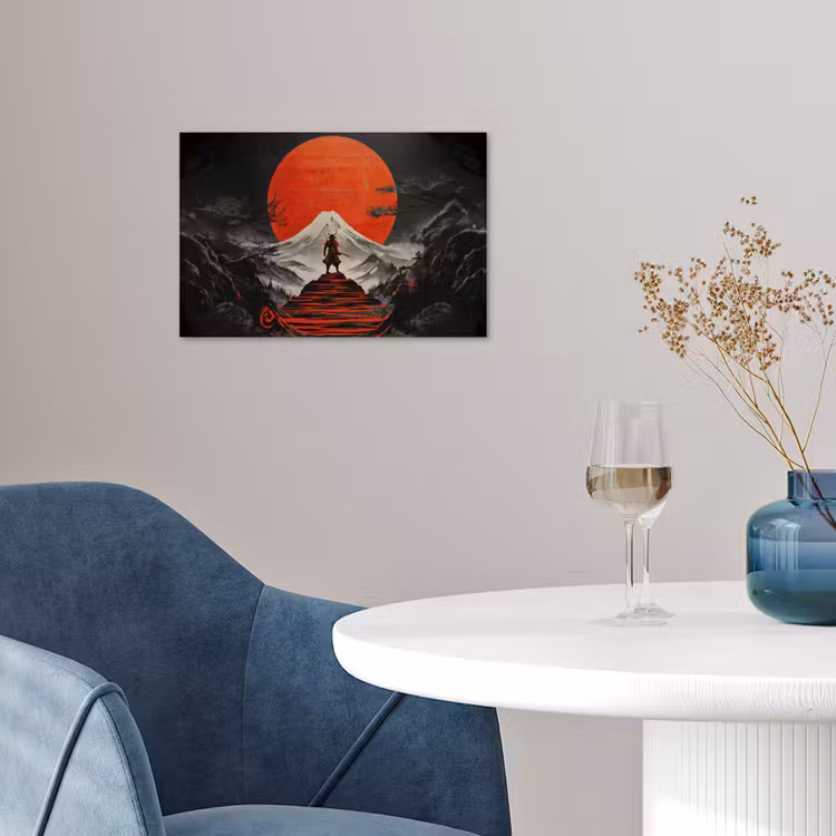 Poster - Krijger - Rode trappen - Zon - Berg — 4
