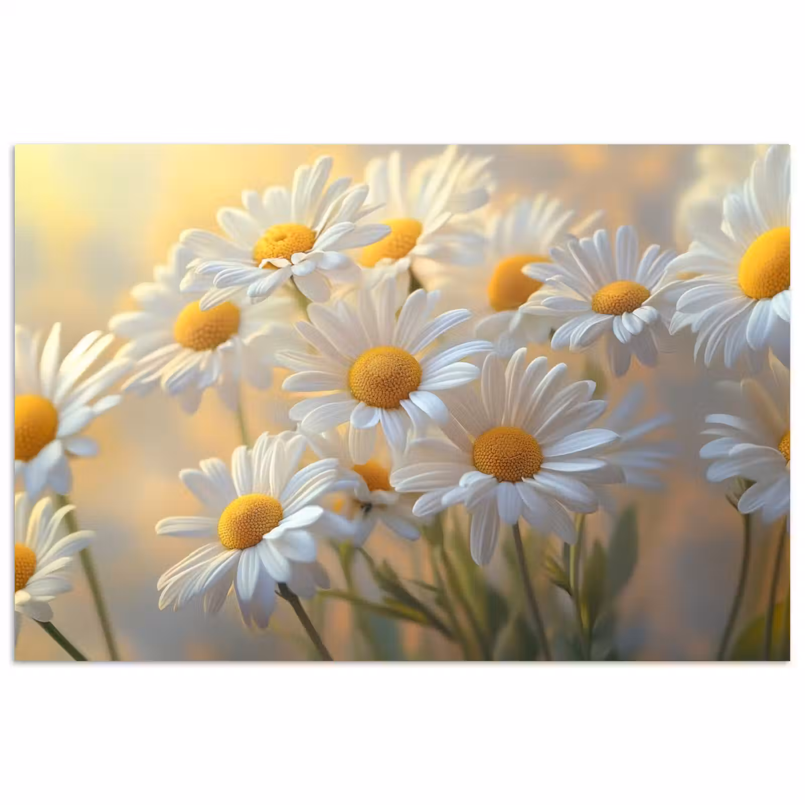 Poster - Madeliefjes - Wit - Zonlicht — 1