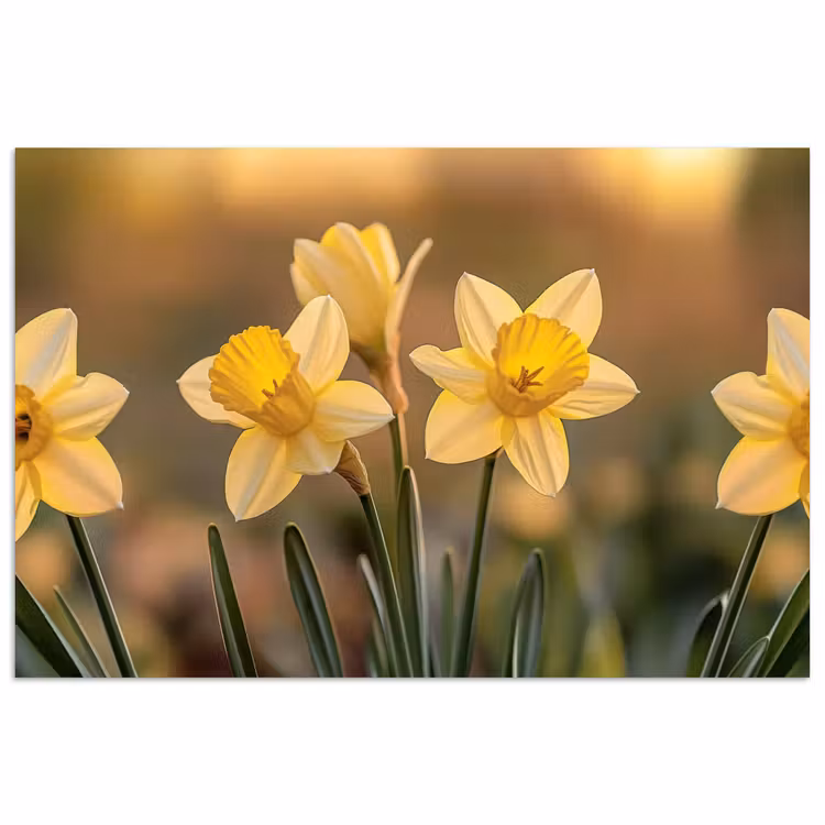 Poster - Bloemen - Geel - Wazig — 1
