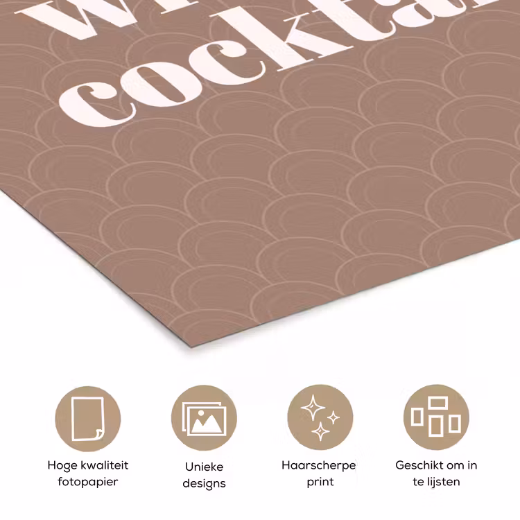 Poster - Cocktail - Tekst - Patroon - Wit — 5