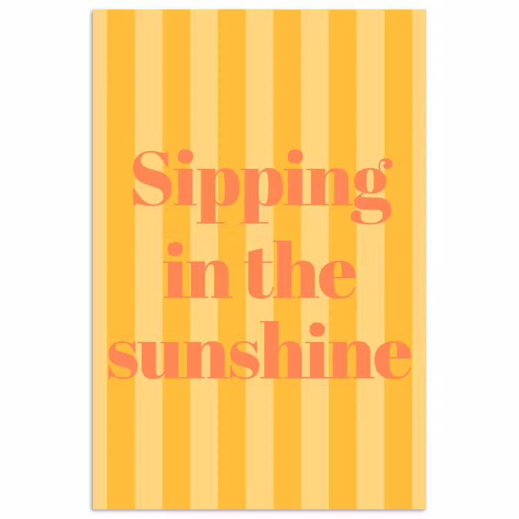 Poster - Gestreept - Geel - Sunshine - Letters — 1