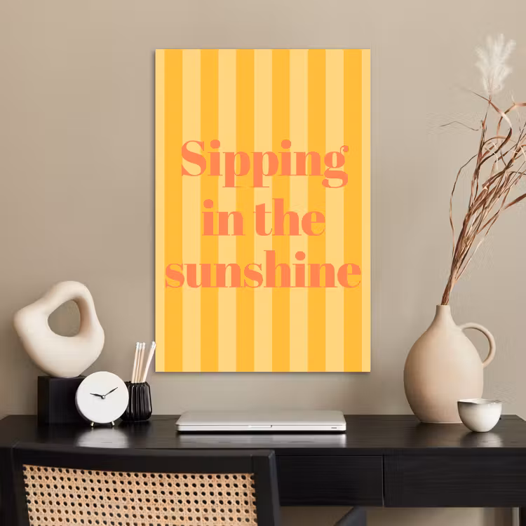Poster - Gestreept - Geel - Sunshine - Letters — 2
