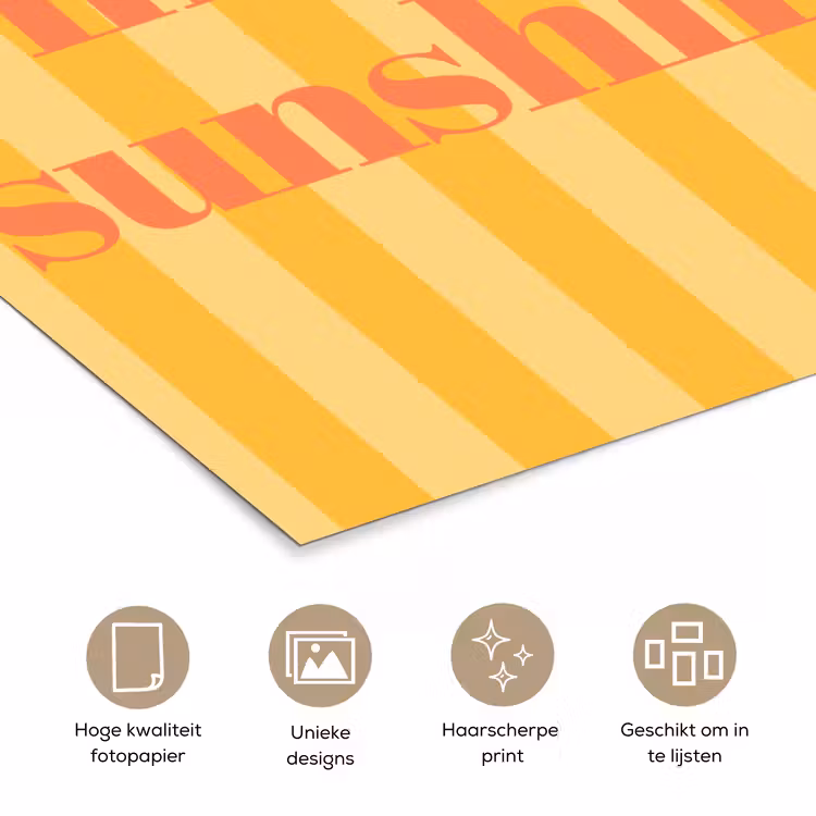 Poster - Gestreept - Geel - Sunshine - Letters — 5