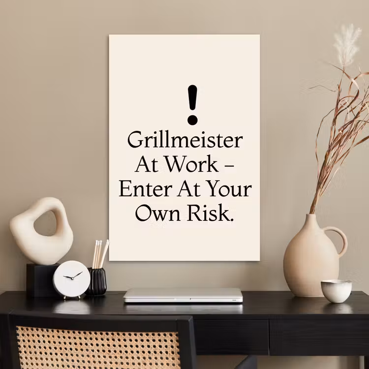 Poster - Grill - Uitroepteken - Zwart - Tekst — 2