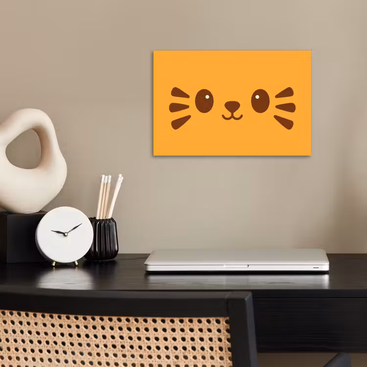 Poster - Kat - Simplistisch - Oranje - Vrolijk — 2