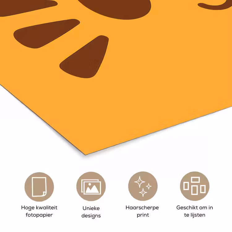Poster - Kat - Simplistisch - Oranje - Vrolijk — 5