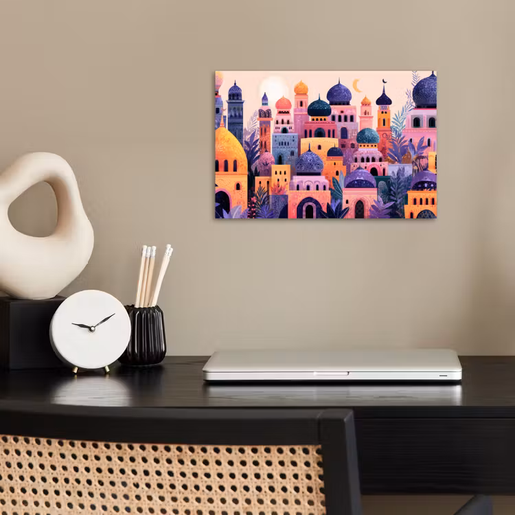 Poster - Kleurrijke stad - Zon - Islamitisch — 2