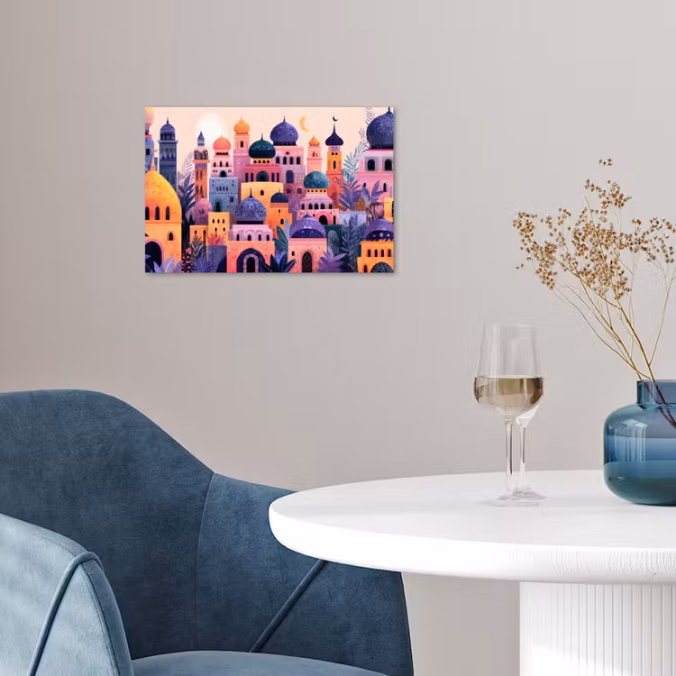 Poster - Kleurrijke stad - Zon - Islamitisch — 4
