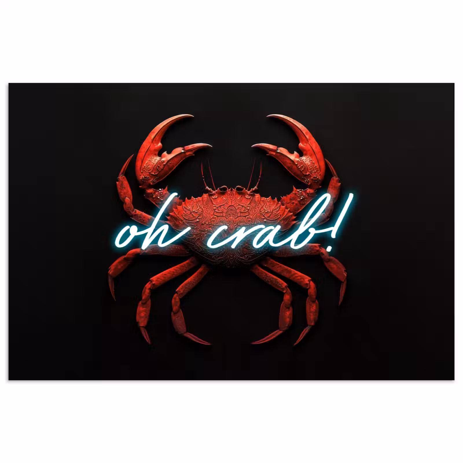 Poster - Krab - Rood - Neon - Quote — 1